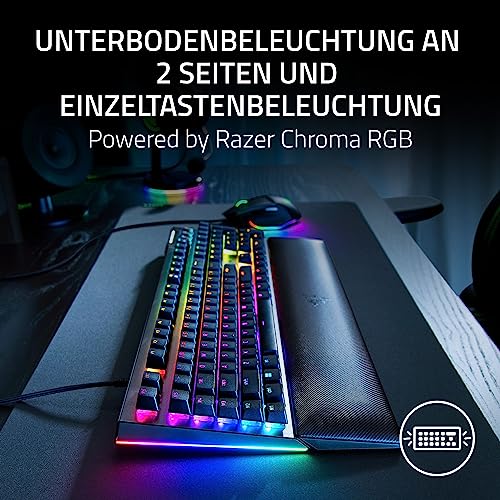 Razer BlackWidow V4 (Green Switch) - Mechanische Gaming-Tastatur - Razer Snap Tap (Mechanische Clicky Switches, 6 Makro-Tasten, Doubleshot-ABS-Tastenkappen, RGB Chroma) QWERTZ DE-Layout | Schwarz – Bild 4
