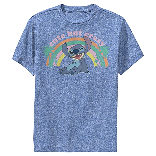 T-shirt Stitch Disney pour garçon en bleu roi chiné taille L