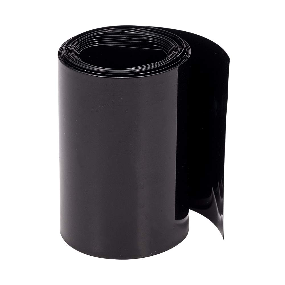 Othmro 1Pcs Battery Shrink Wrap PVC Heat Shrink Tubing Flat Width 65mm, Length 2.5m for Big Battery Pack Power Black