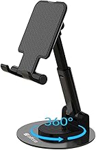Elfora 360° Mobile Stand Rotatable & Foldable Tabletop Mobile Holder Multiple Height & Angle Adjustments Compatible for iPhone Samsung Oneplus Vivo Oppo & Other Smartphones (Black)