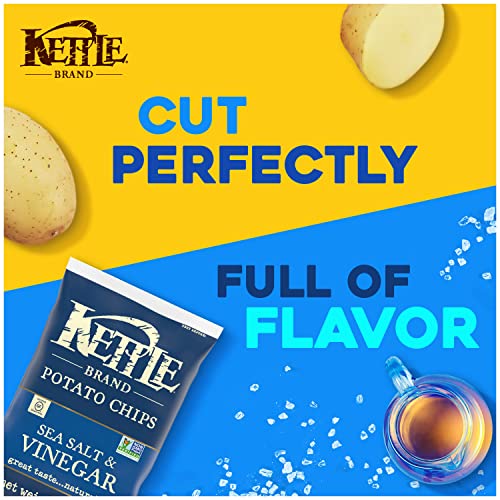 Image of Kettle Brand Potato Chips, Salt & Vinegar Kettle Chips, Snack Bag, 2 Oz