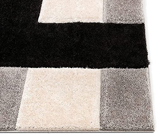 Image of Modern Soft 3D Shaggy Fur Rectangular Carpets for Living Room Thick Fluffy Rugs for Bedroom,3X5 Feet,Multi Color