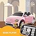 Uenjoy Volkswagen Beetle 12V Kids Electric Ride on Cars Battery Powered Motorized Vehicles, Remote Control, Music, Bluetooth, Suspension, Double Door, Pink