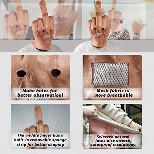 MOKRY PARTY Middle Finger Funny Head Mask Costume Party Prop Adult Middle Finger Mask - image 4