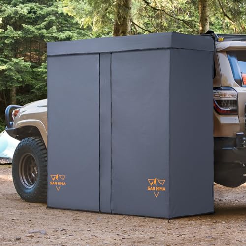 SanHima 2 Room Awning Shower Tent with Roof - Car Side...