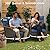 Yechen Patio Furniture Set 6 Peices with 44" Propane Gas Fire Pit Table -2 Wicker Swivel Rocking Chair, Outdoor Sectional Furniture Set with-4.3'' Cushion Conversation Sofa Set for Porch,Backyard