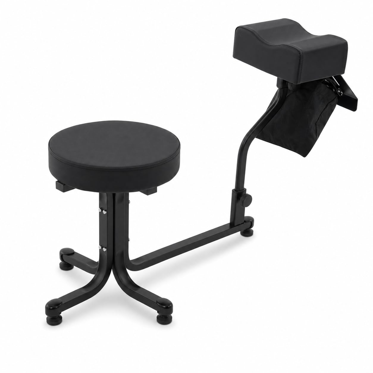 2 in 1 Sgabello per Pedicure, Sgabello per Pedicure con Poggiapiedi, Sgabello per Pedicure e Manicure, Poggiapiedi per Salone Spa per Tecnico delle Unghie, Spa, Bellezza, Forniture per Studio (Nero)