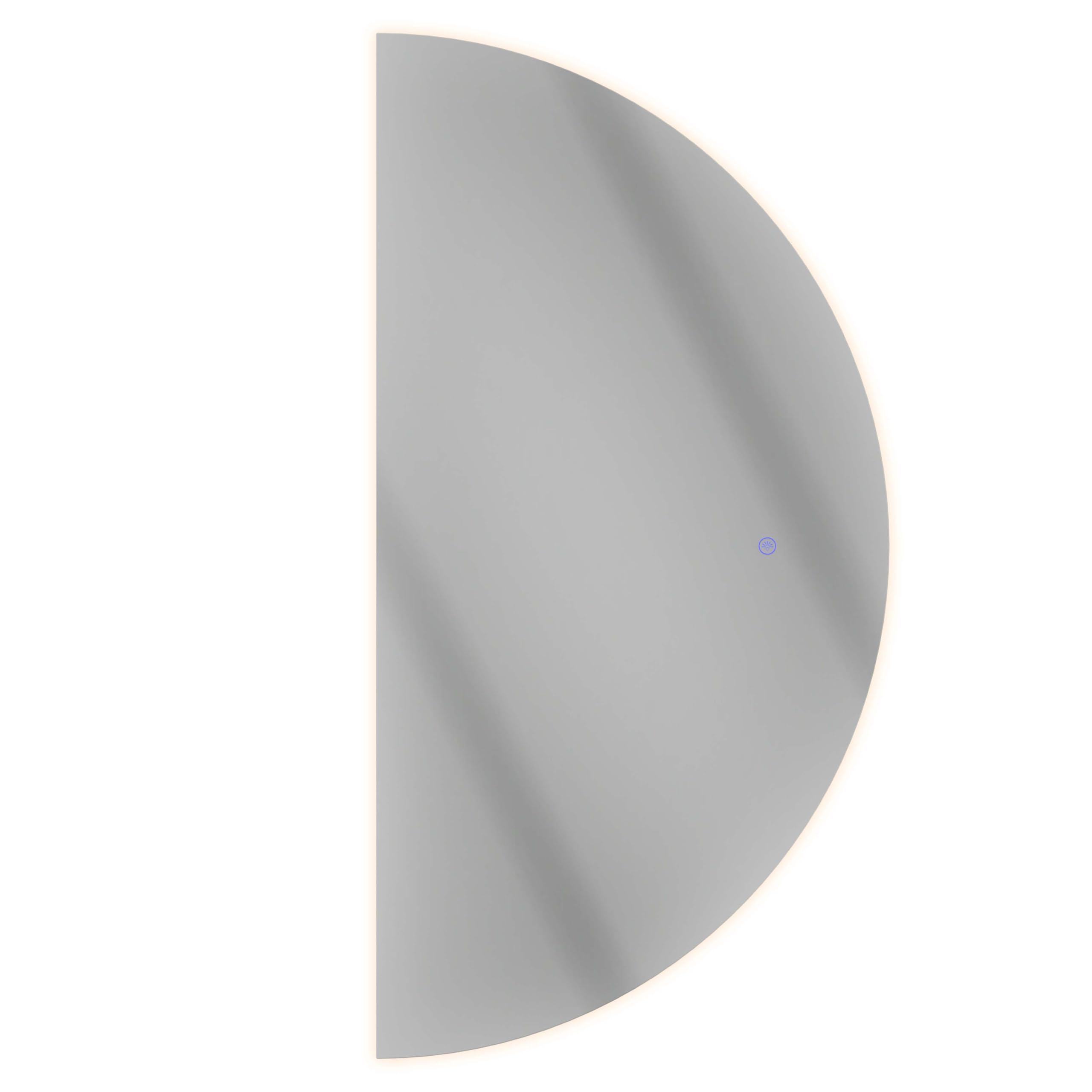 Planetmöbel NIVORA Specchio con illuminazione semicircolare Specchio con luce LED, Specchio decorativo da parete con funzione dimmer, 4200 K, luce bianca neutra, 50 x 100 cm