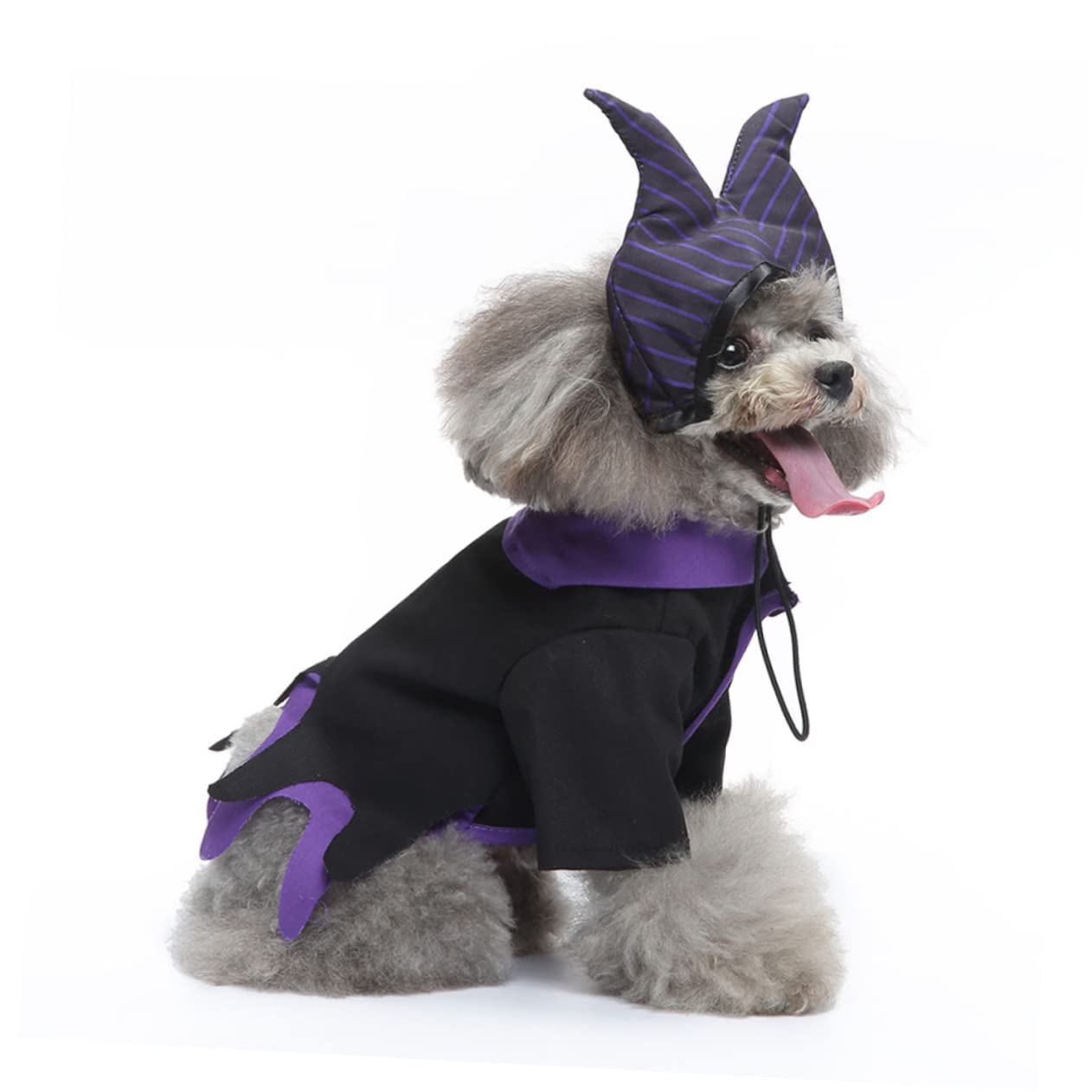 Mipcase 2sets Costume Per Cani Con Elementi Da Strega Abbigliamento Cosplay Per Feste Di Halloween Veste Divertente e Unica Per Cani e Gatti Materiale Traspirante e Confortevole