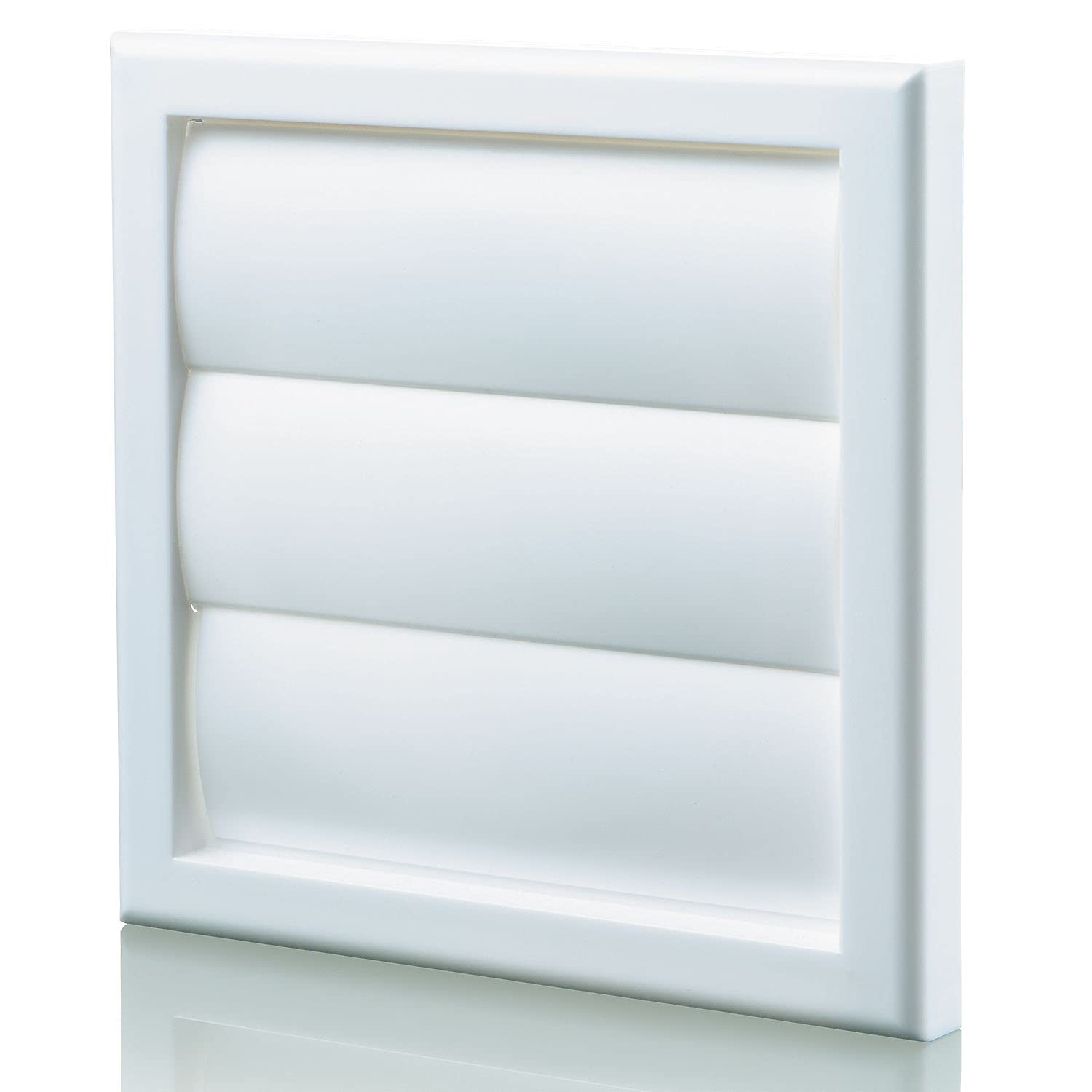 Vents Uk 150Mm White Gravity Grille Vents 150Mm White External Wall Vent Cover – 185 X 185Mm Diameter Gravity Flap Grille For Extractor Fans & Ventilation Ducting