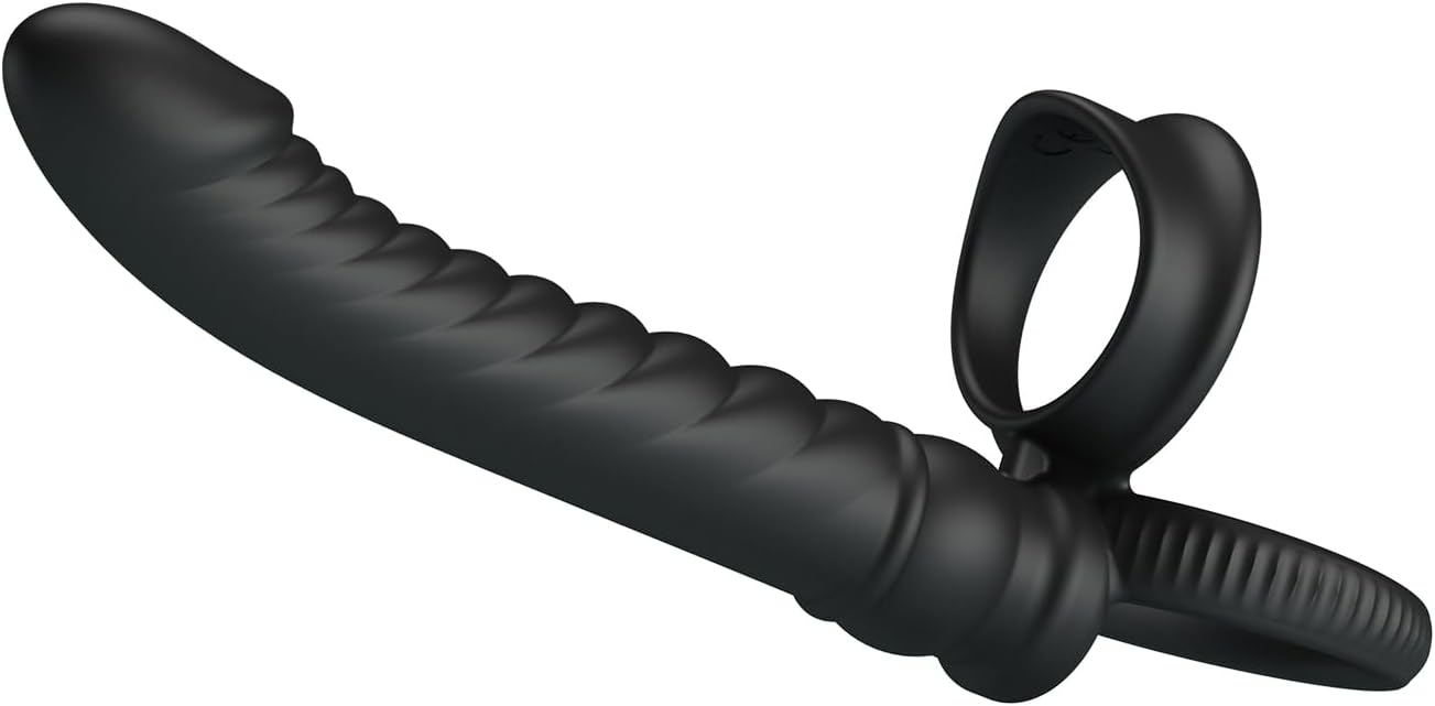 Anal Plug Vibrator with Vibrating Cock Ring, Soft Silicone Strap-On Butt Plug with 10 Vibration Modes, Waterproof Male Penis Vibrator Adult Sex Toys for Men Women Couple
