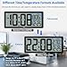WallarGe Backlight Digital Wall Clock Battery Operated - with Temperature and Date 14.5'' Large Digital Wall Clock, Easy to Read and Set, Auto DST