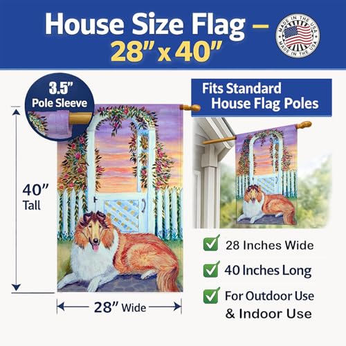 Collie Flag Canvas House Size drapeau extérieur résistant aux intempéries - 5
