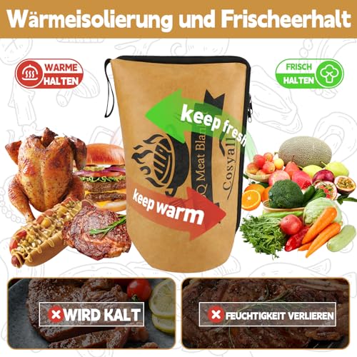 Cosyall Grilldecke zum Ruhenlassen von Fleisch, Wiederverwendbare isolierte Grill-Ruhetasche für Rinderbrust, Schweineschultern, Truthahn & Picknick Partys, Geschenk für Männer (15 Zoll) 3