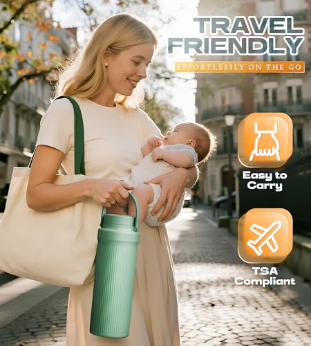 Image of 22oz Breast Milk Cooler Bottle for Travel & Outdoor Use, Portable Breastmilk Chiller with 24-Hour 360 Cooling, Larger Capacity with 2 Baby Bottles for Breast Milk Storage