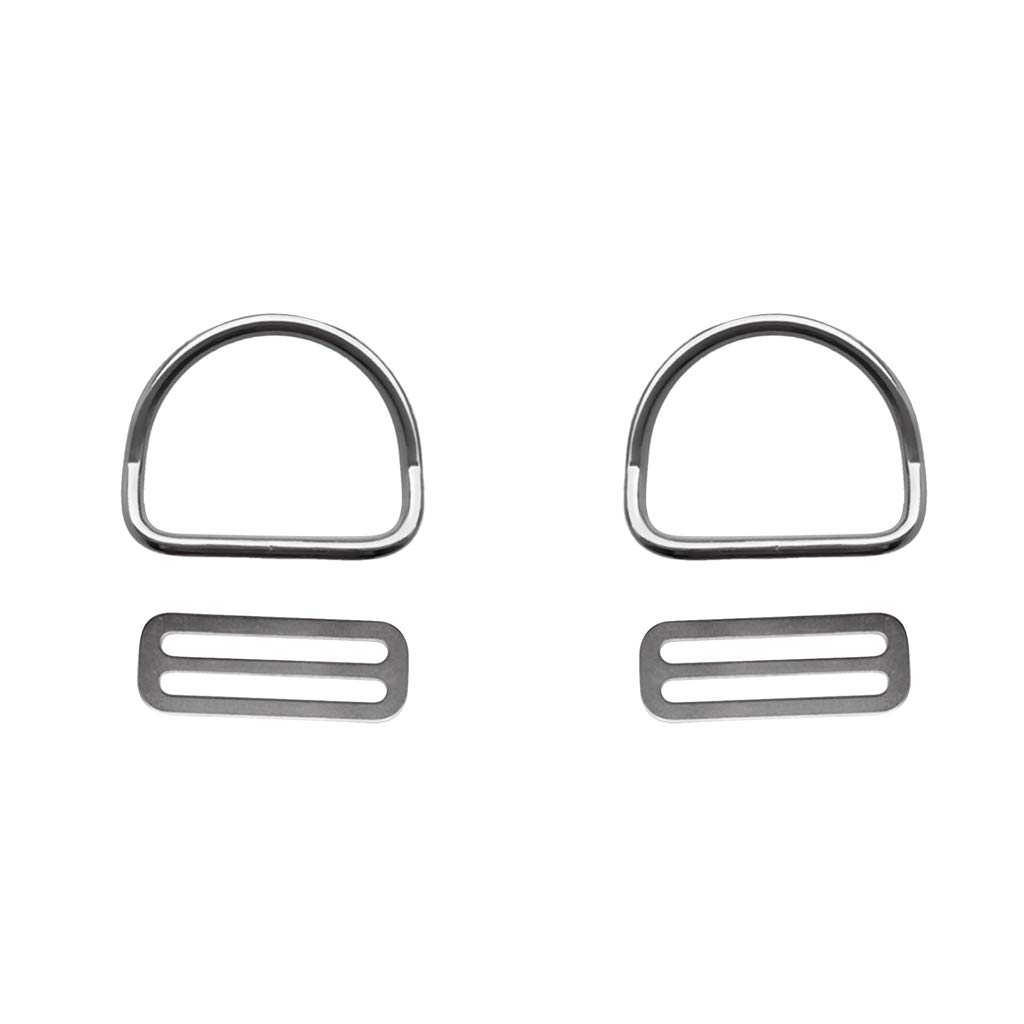 4pc Scuba Diving Dive 50mm Weight Belt Keeper Stopper with Bent D Ring - Marine Grade 316 Stainless Steel