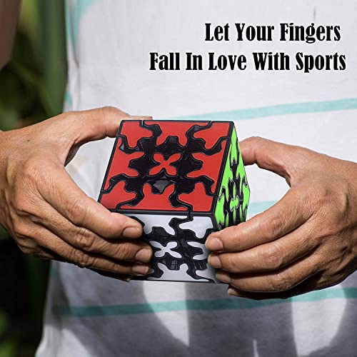 Image of D ETERNAL QiYi Gear 3x3 (Tiled) Black Speed Magic Cube Puzzle Twist Puzzle Toy (3 Layer Gear Cube)