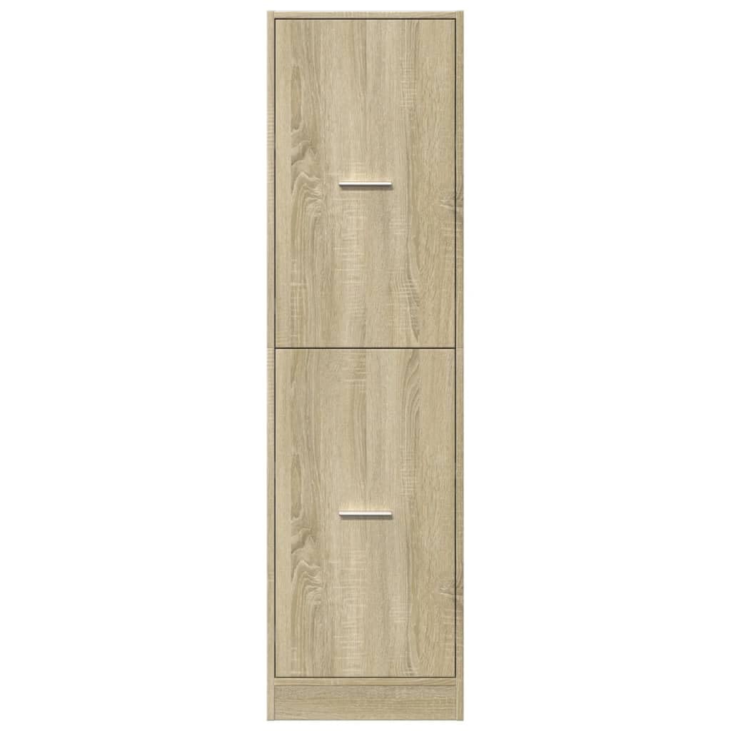 Armoire à pharmacie en chêne Sonoma - 40 x 41 x 144,5 cm - Imperméable - 4 tiroirs - Armoire de rangement robuste - Peu encombrante - Pour couloir, salon, chambre à coucher