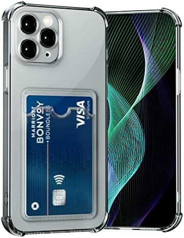 AKABEILA Case for iPhone 11 Pro Clear Slim Phone Case Soft TPU Wallet Case Bag Cover with Card Slot Holder Shockproof 5.8"