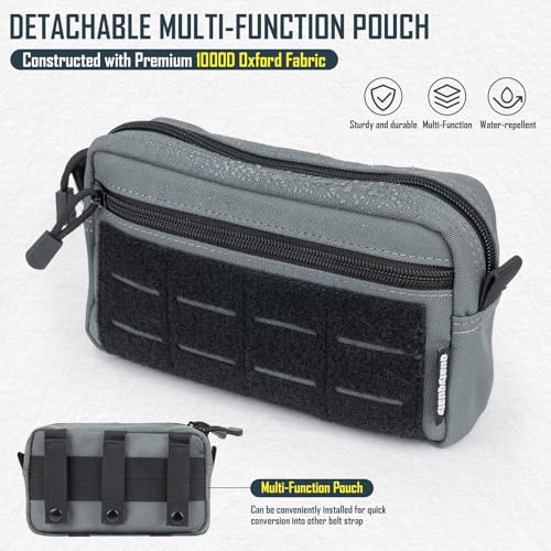 Cinturón de pesca con soporte para caña y mochila de cintura – Cinturón ajustable con bolsa desmontable para aparejos de pesca miniatura 4