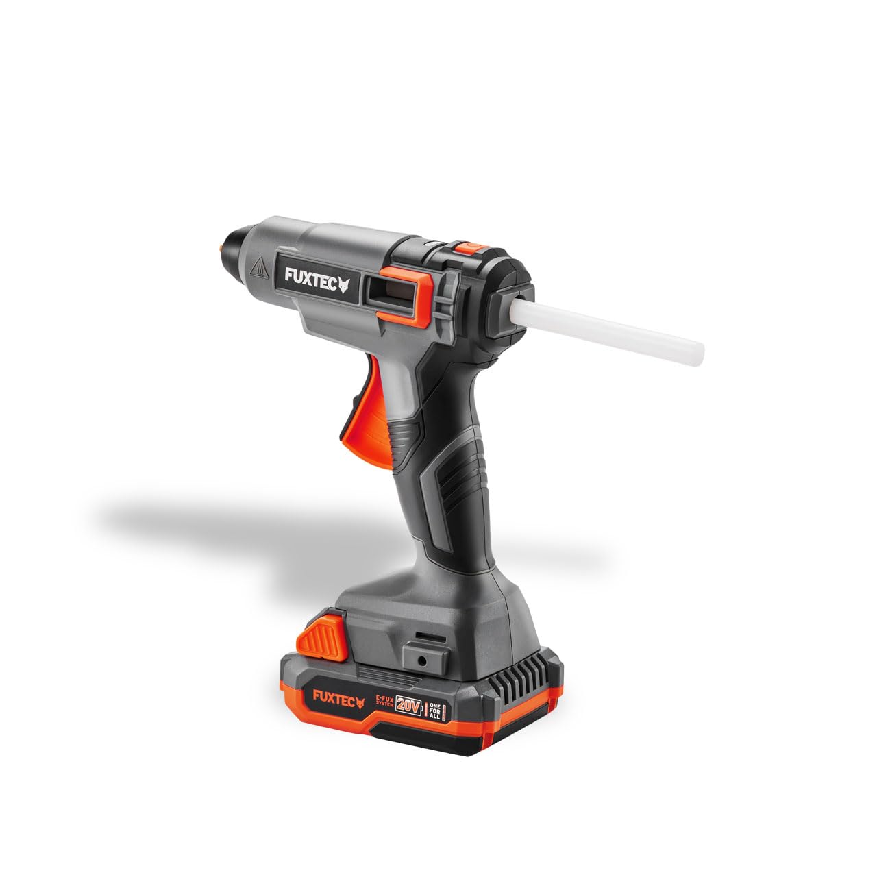 FUXTEC 20V Akku HeißklebepistoleC FX-E1GG20-SET inkl. Akku und Ladegerät, Klebepistole für 11mm Klebesticks, automatische Abschaltung, starke Klebeleistung für Holz/Textilien/Keramik/Leder uvm.