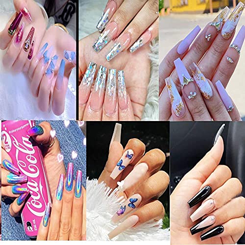 Sargnägel lange gefälschte Nägel - klare Acrylnägel Sargförmige Ballerina Nägel Tipps 600 stücke Full Cover False Nail… – Bild 4