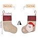 Ivenf Christmas Mini Stockings, 12 Pcs 7 inches Burlap with 3D Santa Snowman Reindeer, Gift Card Silverware Holders, Bulk Treats for Neighbors Kids, Small Rustic Red Xmas Tree Decorations Set