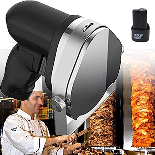 MLUENF Portable Electric Carving Knives Kebab s, Shawarma Meat Cutter, 80W Turkish Kebab Slicer Gyro Cutter, 304 Stainless Steel, for Commercial Home Use,RedCorded