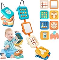 weirtoya Montessori Motorikwürfel Spielzeug für Babys – Aktivitätswürfel für Kleinkinder, sensorisches Lernspielzeug, fördert Motorik und Kognition, ideales Reisespielzeug für unterwegs (Teether-01)