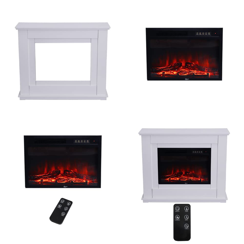 Electric Fireplace with Surround, 30 inch Electric Fireplace Suites