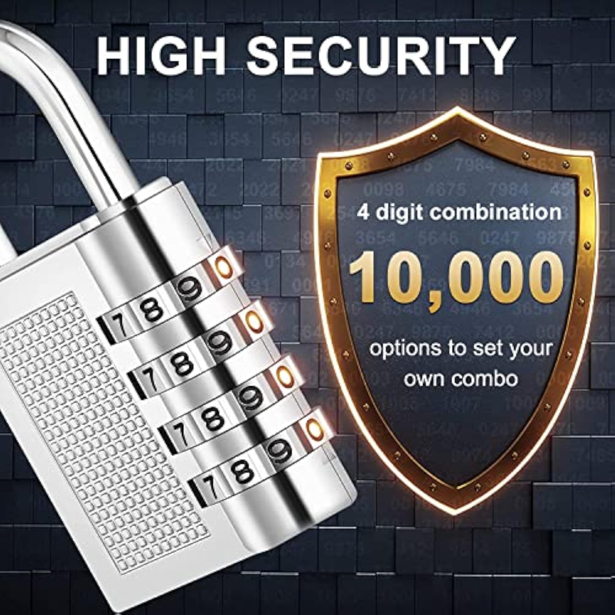 Digit Metal Number Lock Small Bag Lock Travel Lock, 2 Pieces