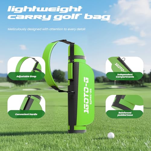 Image of 5 /6 /7 Pieces Kids Golf Clubs Set - Youth Golf Clubs Junior Set Ages 3-14 Includes Stand Bag, 1# Driver, 5# Hybrid, 7#, PW# Irons and Putter Right /Left Hand for Boys Girls