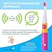 Brush Baby Go-Kidz Toddler and Kid Electric Travel Toothbrush for Ages 3+ Years - Stickers, 2-Speed Vibration, and Smart Timer Provide a Fun Brushing Experience - (1) 3+ yrs Brush Head Include - Pink