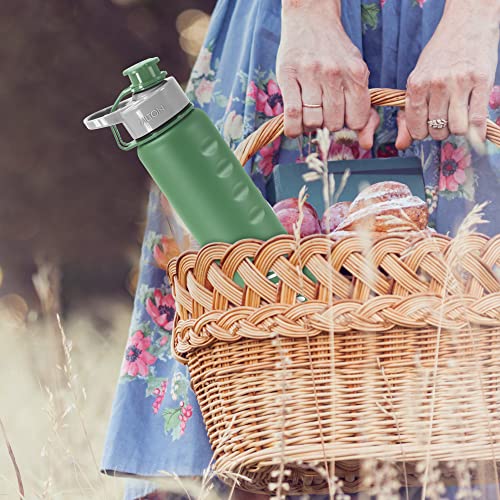 Image of MILTON Gripper 1000 Stainless Steel Water Bottle, 900 ml, Green | Leak Proof | Easy Grip | Light Weight | Easy to Carry