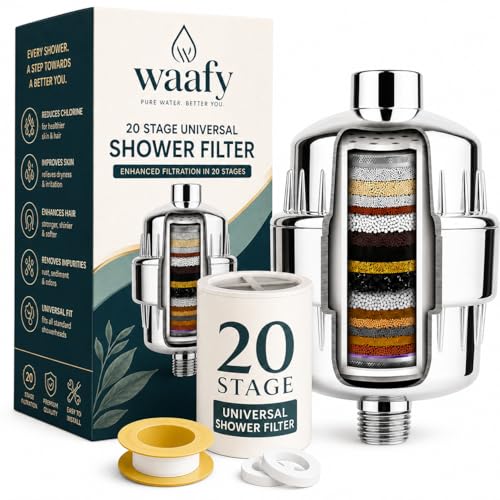 Image of 20 Stage Shower Head Filter for Bathroom Hard Water Softner SF-20 Pro | Water Softener | Hard Water Filter Tap, Reduces hair fall, Protects Skin | Remove Chlorine and Harmful Chemicals (Pack of 1) D22