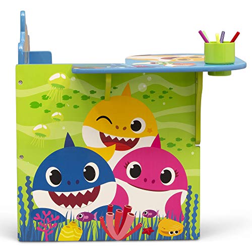 image for Baby Shark Chair Desk with Storage Bin - Ideal for Arts & Crafts, Snac