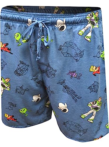 Mad Engine Men's Pixar Characters Toy Story Incredibles Dory Collage Lounge Shorts