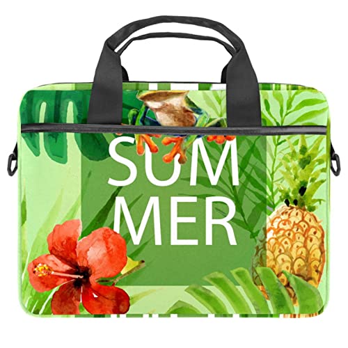 Sacoche à bandoulière pour ordinateur portable 13-14.5" ultra-plate motif grenouille tropicale