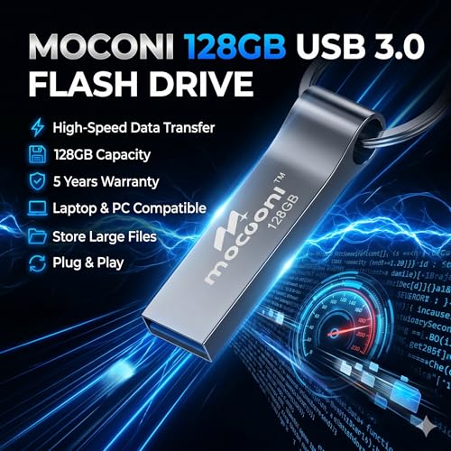 Image of Speed Pro Plus USB Flash Drive 3.0, 128GB, Read Speed 120MB /s, Write Speed 60MB /s, Metal with Key Ring 5 Years Warranty (128, GB)