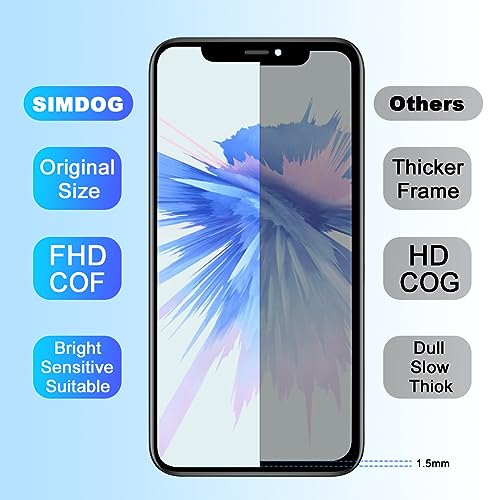 SIMDOG for iPhone 11 Screen Replacement 6.1”, 3D Touch Screen COF LCD Display Digitizer for A2111, A2223, A2221 with Repair Tools Kit + Waterproof Frame Adhesive Sticker