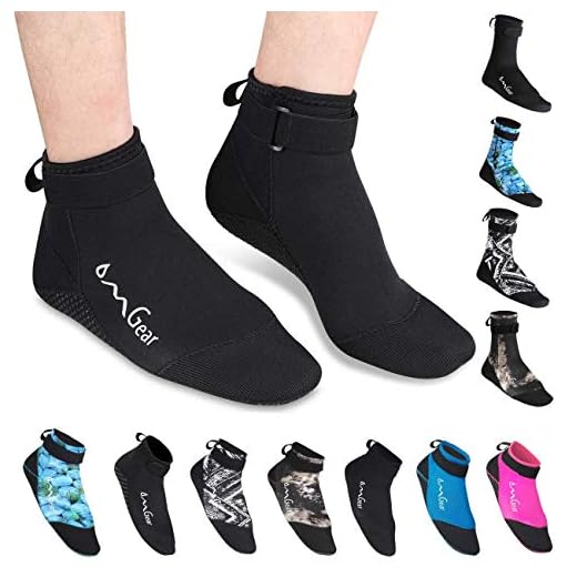 Water Socks Neoprene Socks Beach Booties Shoes 3mm Glued Blind Stitched Anti-Slip Wetsuit Boots Fin Swim Socks for Water Sports Outdoor Activities (3mm Low Cut/black2, M)