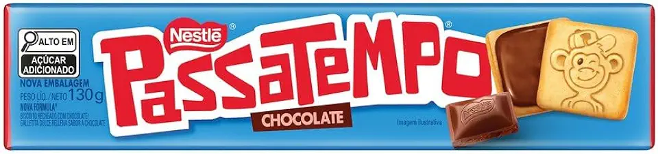 Biscoito Nestlé Recheado Passatempo Chocolate 130g