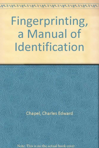 Fingerprinting, a Manual of Identification B000TYI1E4 Book Cover