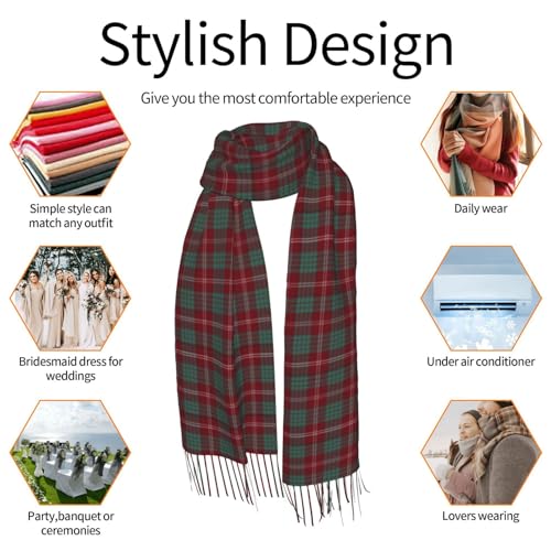 Plaid-Design Imitation Cashmere Tassel Scarf Winter Scarf Autumn Softest Classic Warm 7