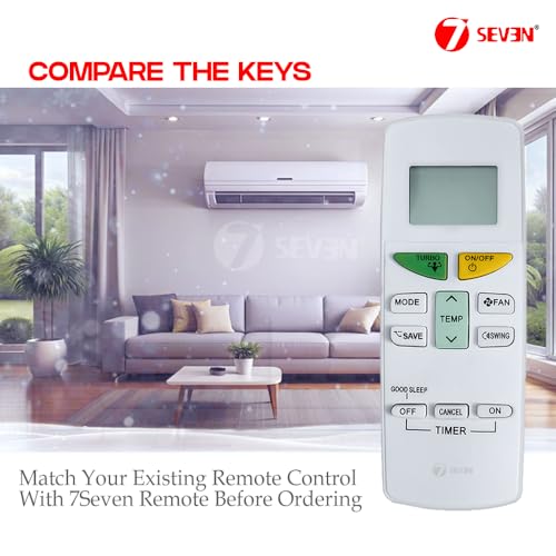 Image of 7SEVEN Compatible Daikin Ac Remote Original ARC470A25 ARC70A1 Model 132A Suitable for Split and Window Air Conditioner and Replicate of Genuine Remotes