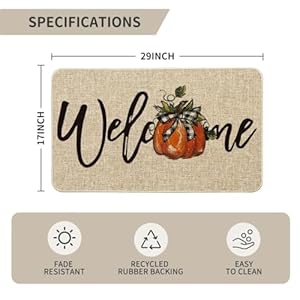 Artoid Mode Bow Tie Pumpkin Fall Welcome Doormat, Autumn Home Decor Low-Profile Switch Rug Door Mat for Indoor Outdoor 17x29 Inch Artoid Mode Bow Tie Pumpkin Fall Welcome Doormat Autumn Home Decor Low Profile Switch Rug Door Mat for Indoor Outdoor 17×29 Inch