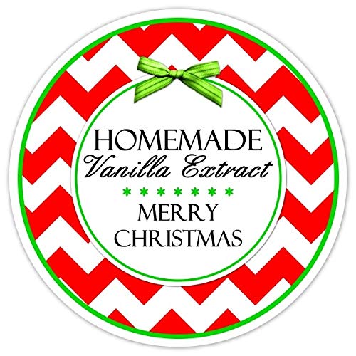 Custom Vanilla Extract Labels, Red and Green Christmas