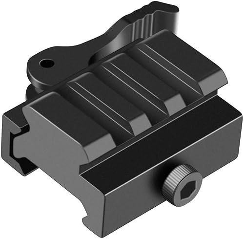 Miniatura 2 de Picatinny - Soporte elevador, adaptador de montaje de riel de perfil bajo con bloqueo de palanca QD de liberación rápida y 3 ranuras para rieles