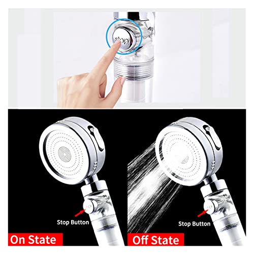Pommeau de douche haute pression avec flexible réglable et support sans perçage - 5