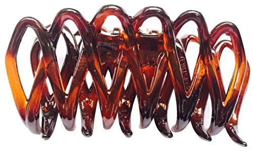 Parcelona French Dentelle Small 2 Inches Tortoise Shell Jaw Hair Claw Clip Clamp Clutcher 2 Pieces